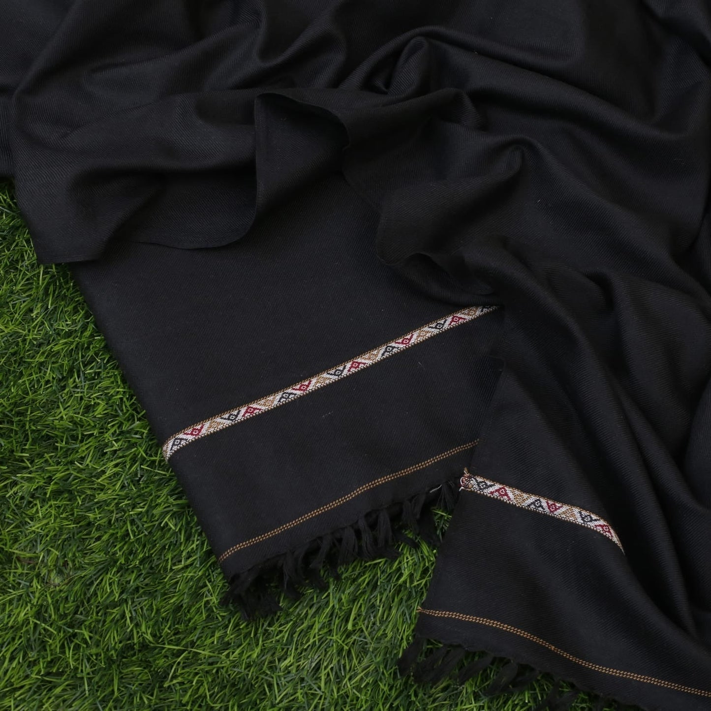 Swati Woolen Shawl Black